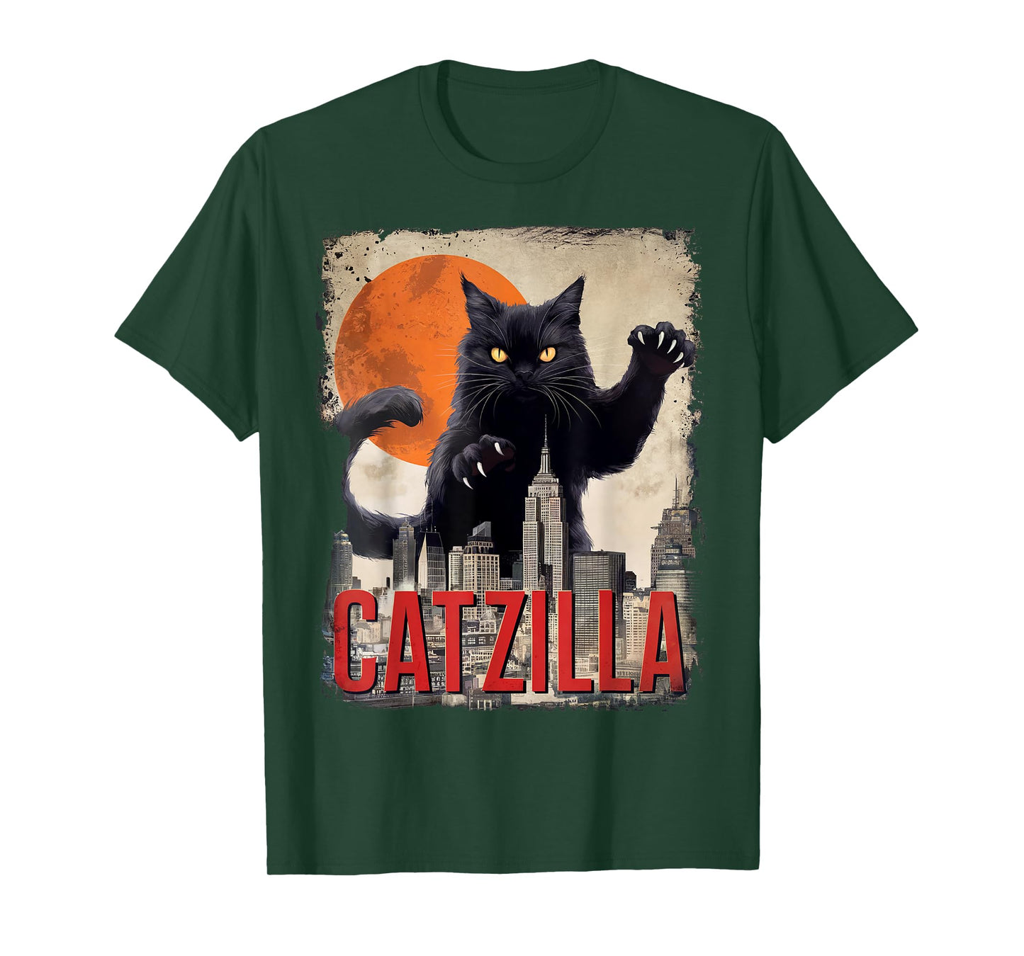 Funny Catzilla Cat Japanese Art Cat Gifts For Men Women Kid T-Shirt