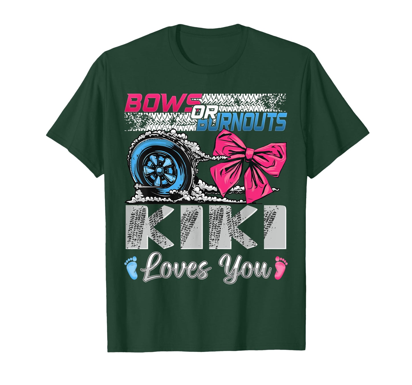 Burnouts or Bows Kiki Loves You Gender Reveal Party T-Shirt
