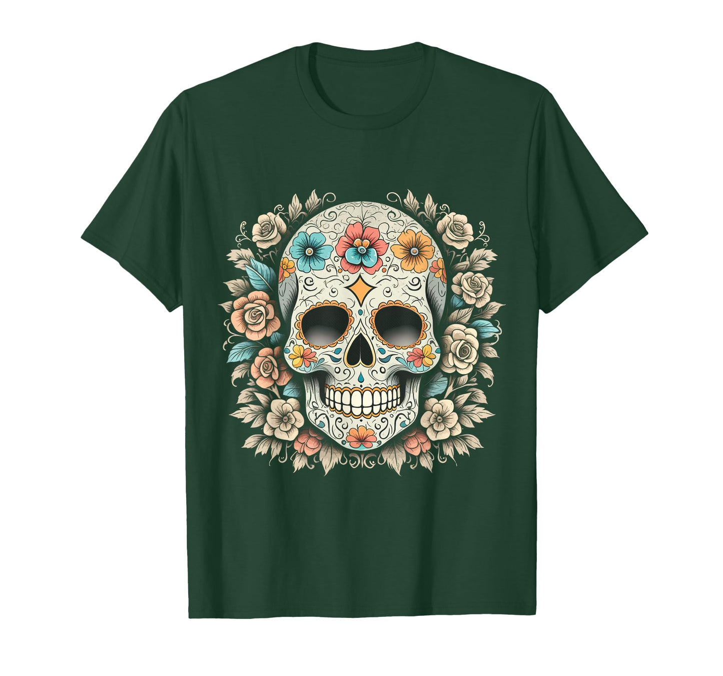 De Los Muertos Day of the Dead Sugar Skull Halloween Women T-Shirt