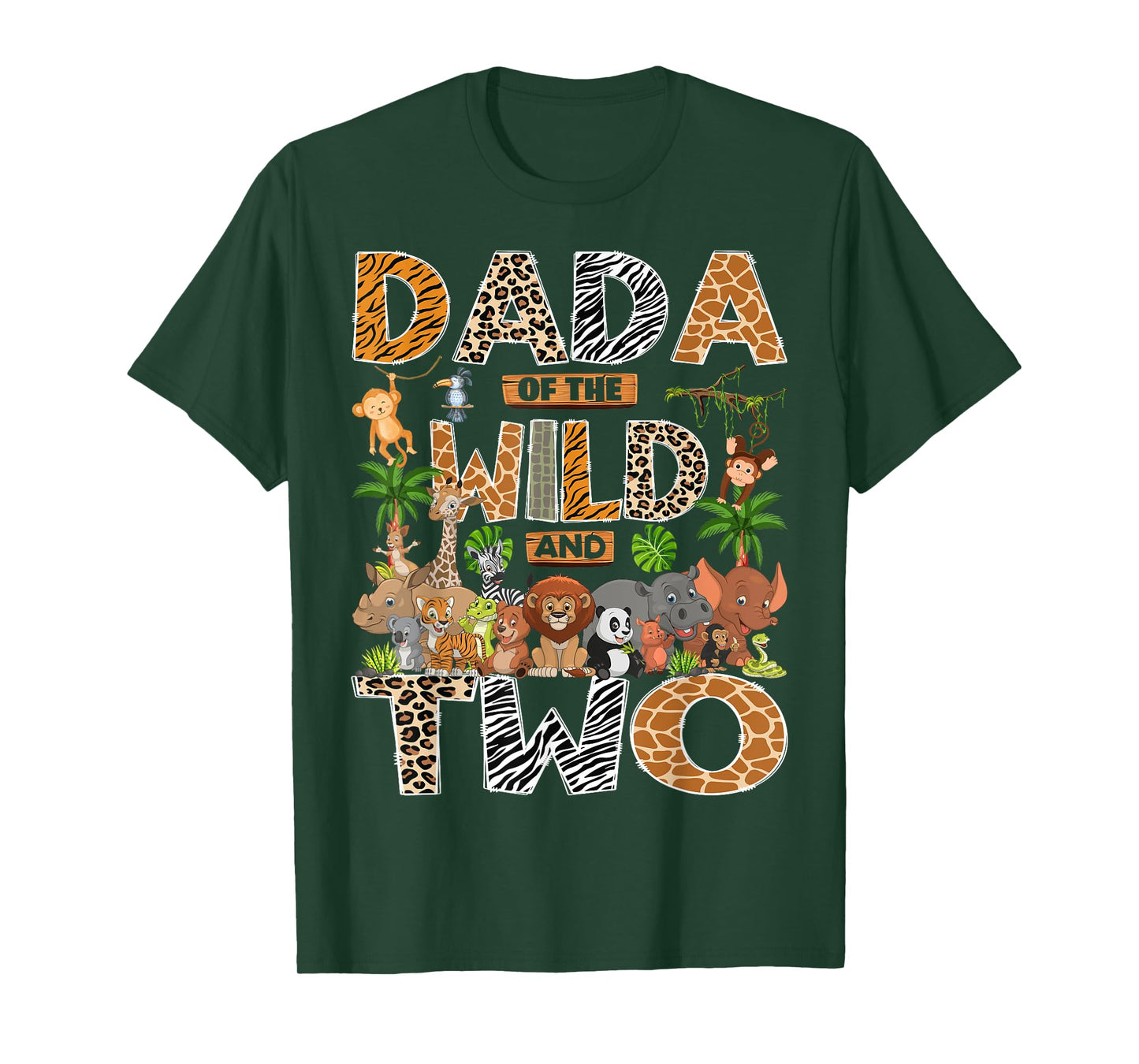 Dada Of The Wild & Two 2Nd Birthday Boy Safari Jungle T-Shirt