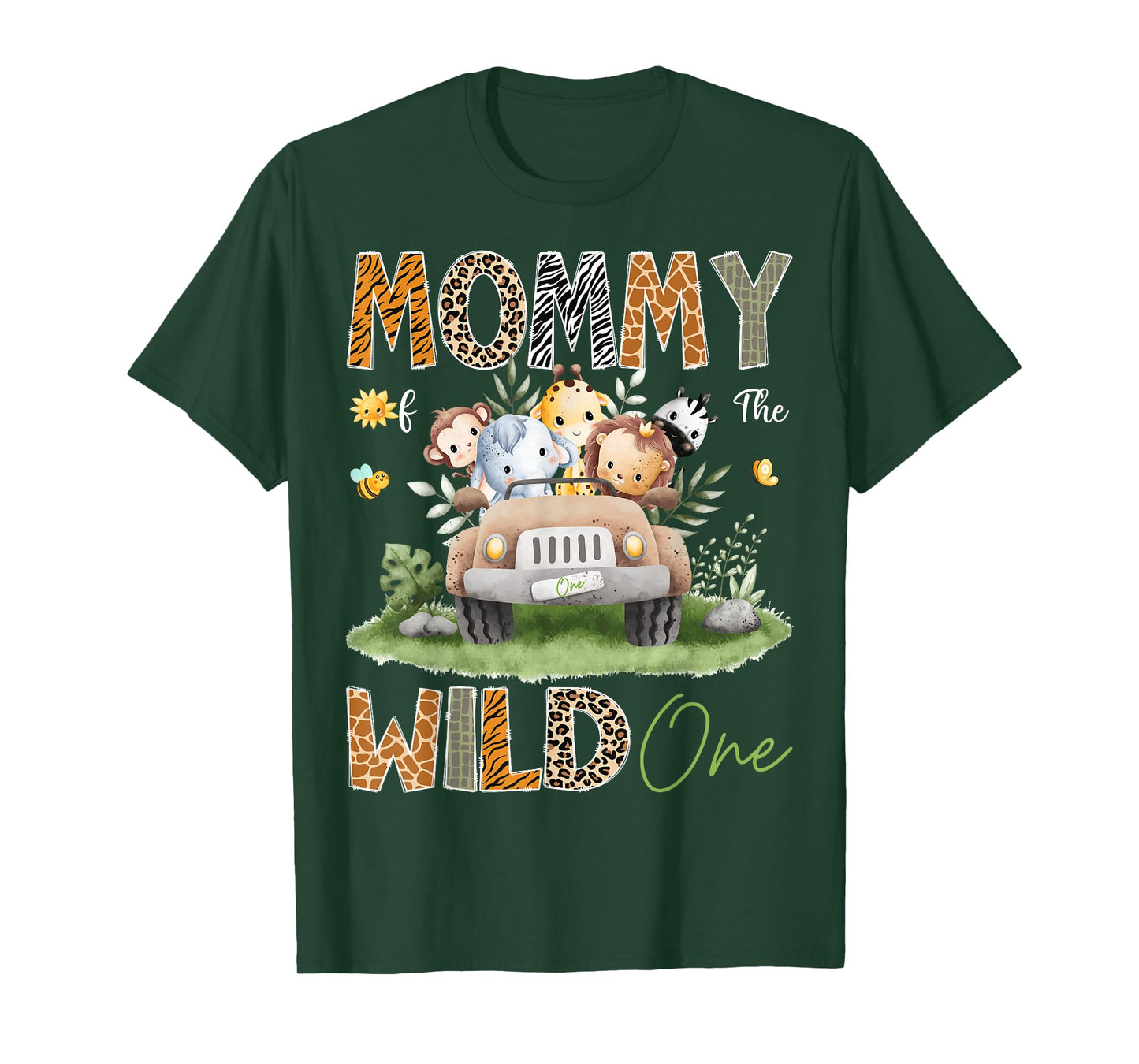 Mommy of the Wild One 1St Birthday Safari Animals Truck T-Shirt