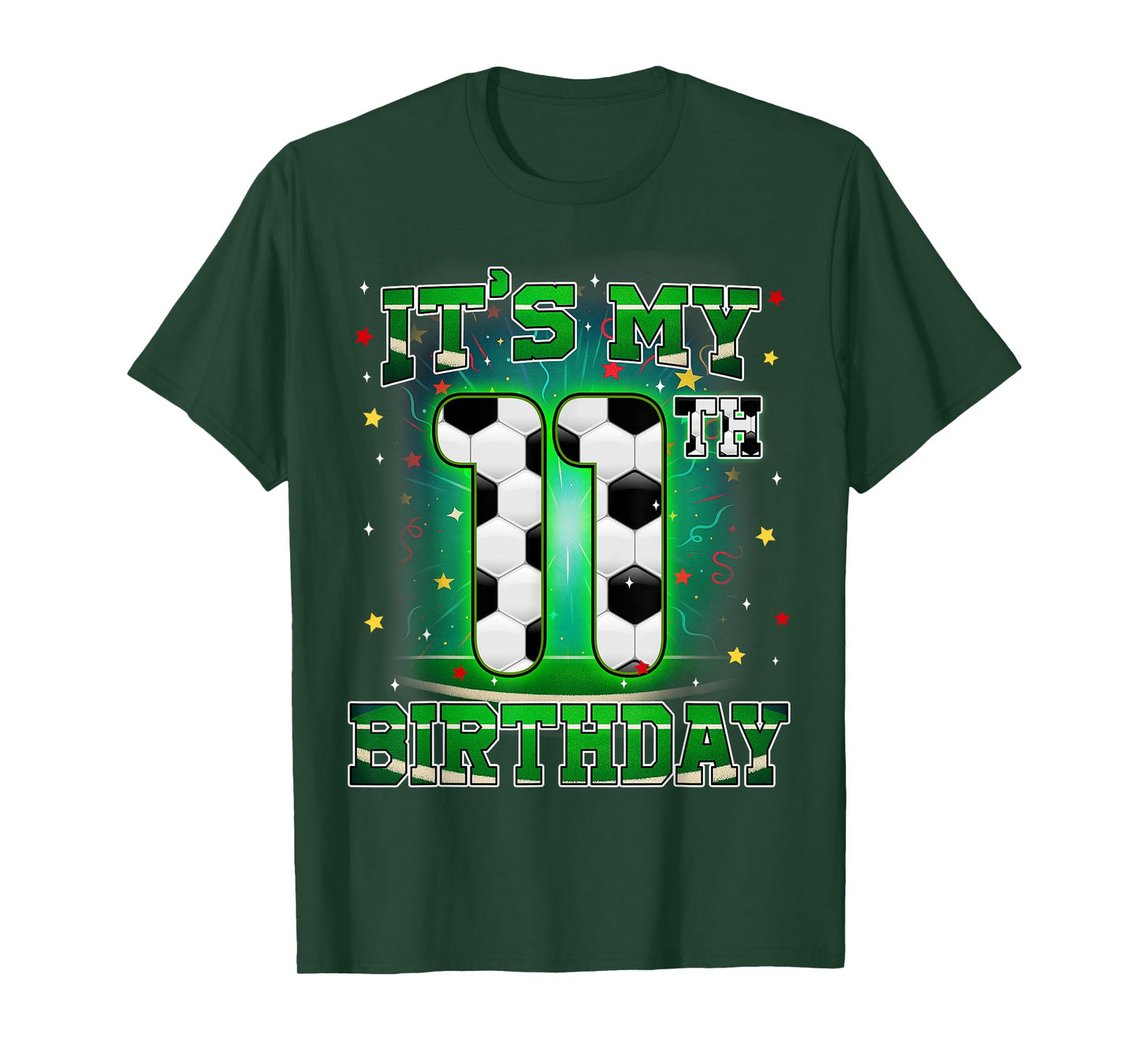 Its My 11th Birthday Boy Soccer 11 Years Old Party Matching T-Shirt