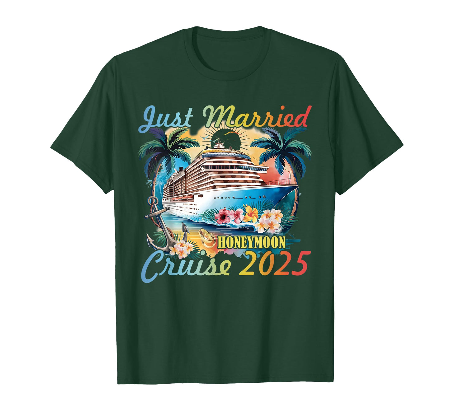 Honeymoon Cruise Journey Just Married For Couples 2025 T-Shirt