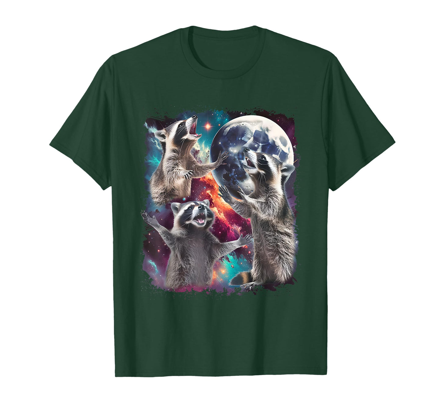 Racoons Howling At The Moon Vintage Raccoon Animal Lovers T-Shirt
