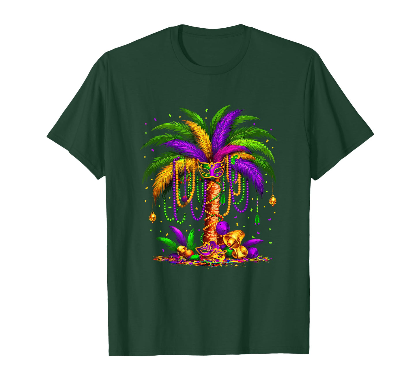Mardi Gras Palm Tree Hawaiian Tropical Party Men Women Kids T-Shirt