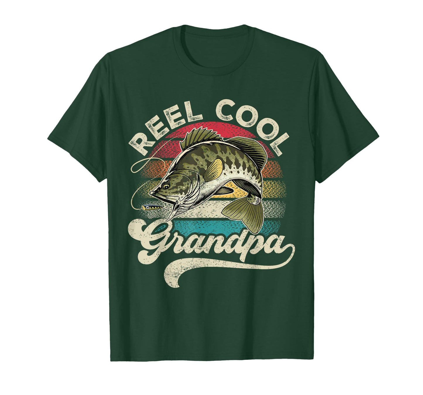 Reel Cool Grandpa Fishing Vintage Retro Father's Day Men Dad T-Shirt