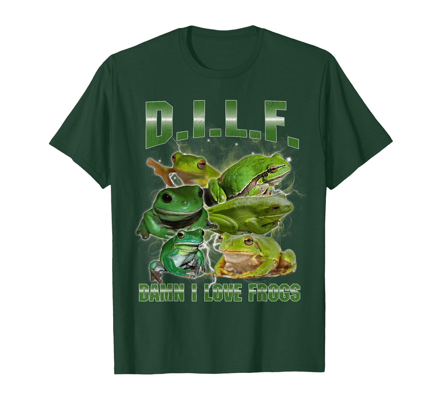 DILF Damn I Love Frogs Funny Hard Frog Meme Bootleg T-Shirt