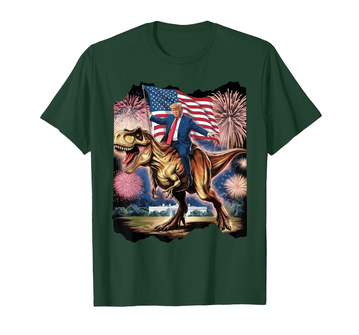 Donald Trump T Rex Dinosaur White House US America President T-Shirt