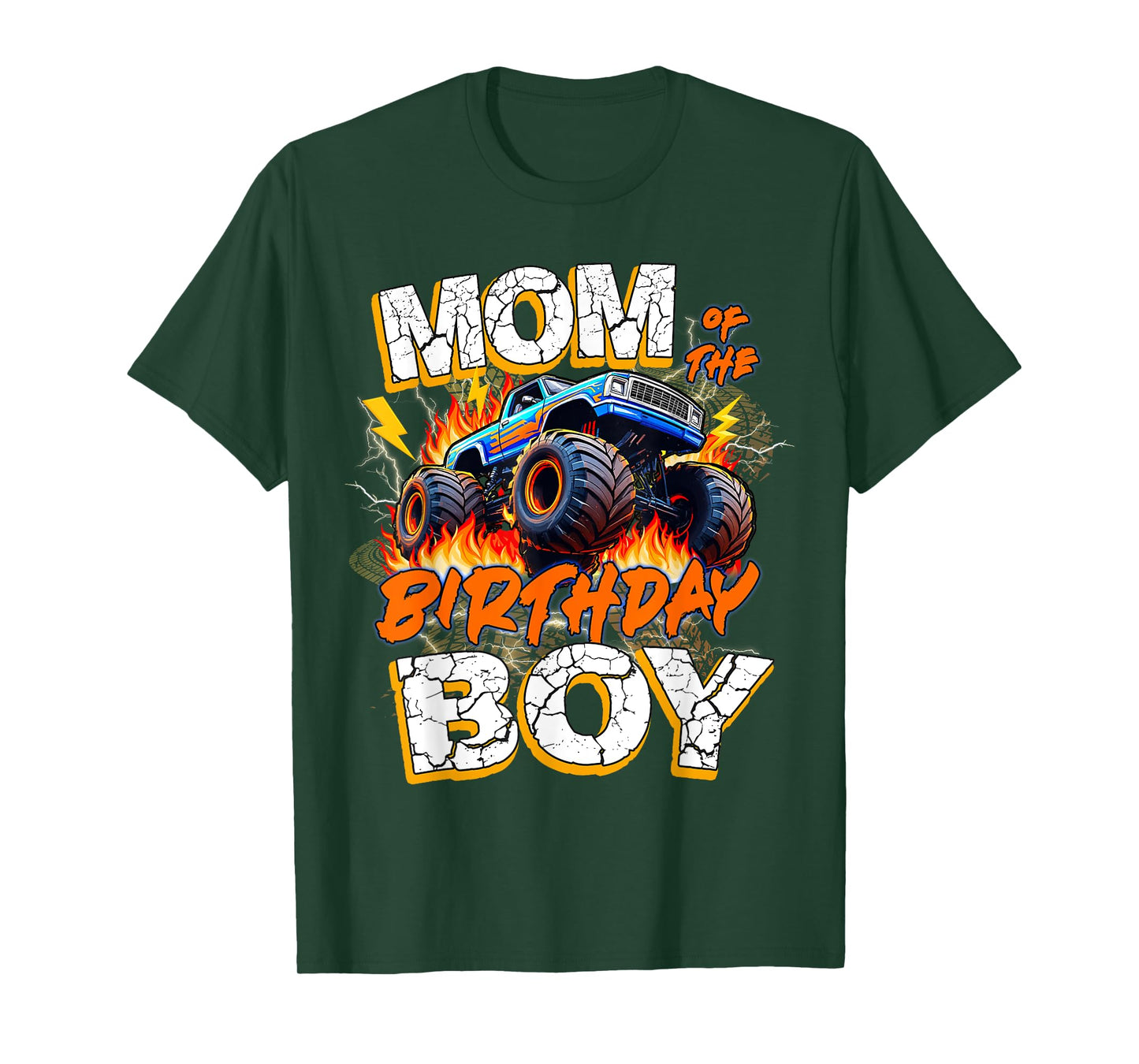 Kid Mom Of The Birthday Boy Monster Trucks Family Party Boys T-Shirt