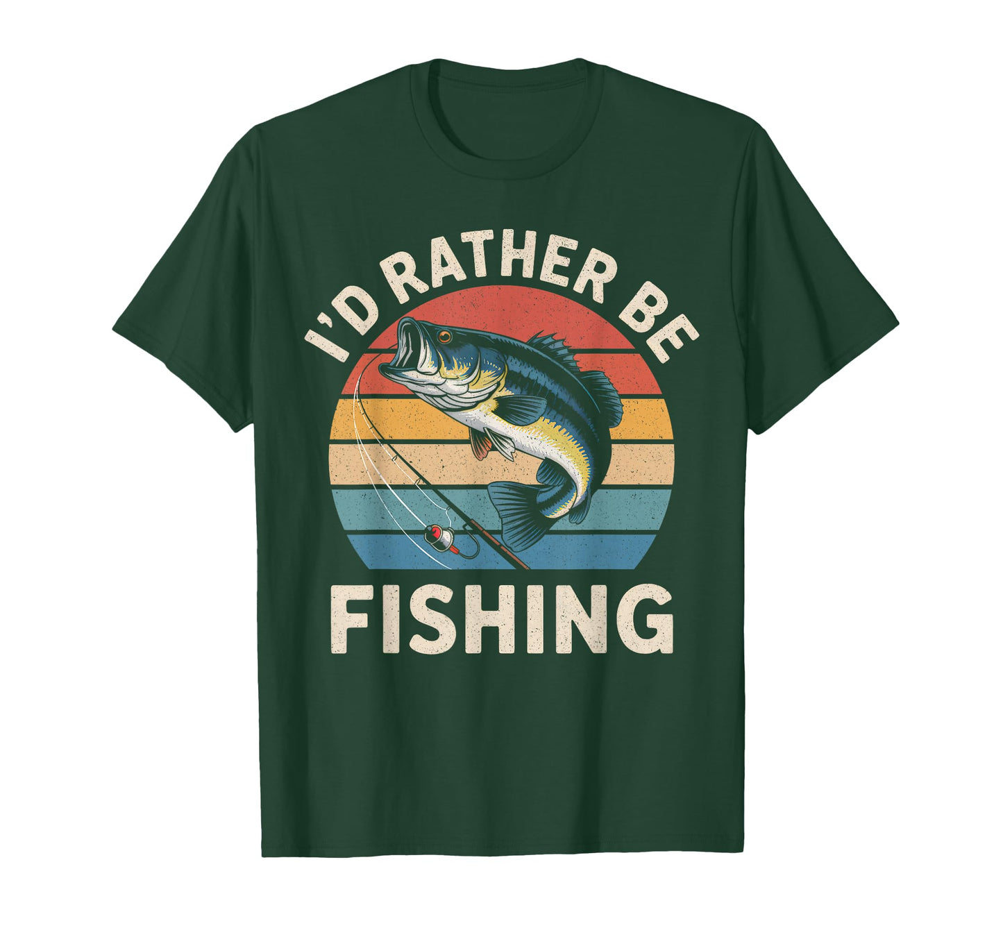 I'd Rather Be Fishing Funny Fishing Shirt For Dad Fishermen T-Shirt