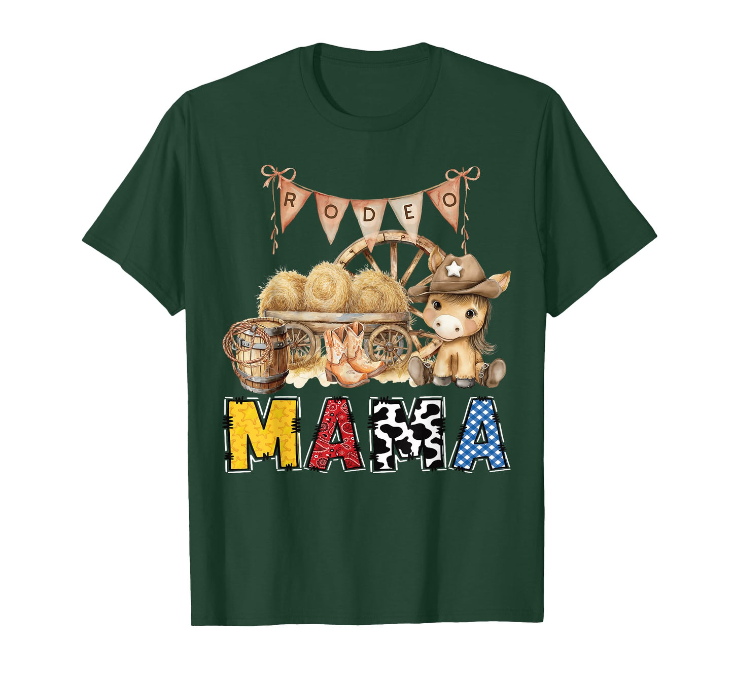 Rodeo Mama Western Cowboy Birthday Family Matching T-Shirt