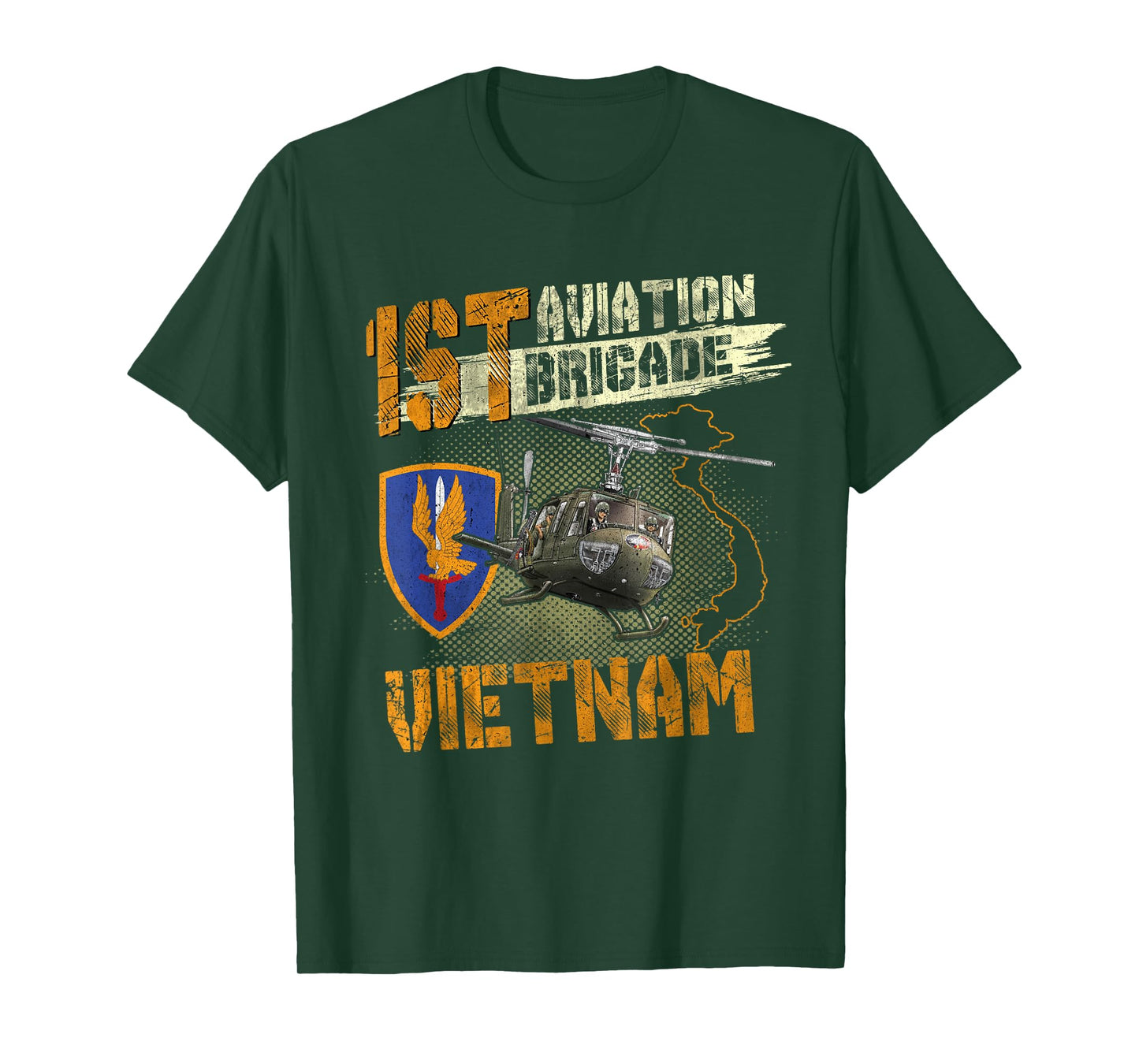 1st Aviation Brigade Vietnam Veteran Pilot Door Gunner T-Shirt