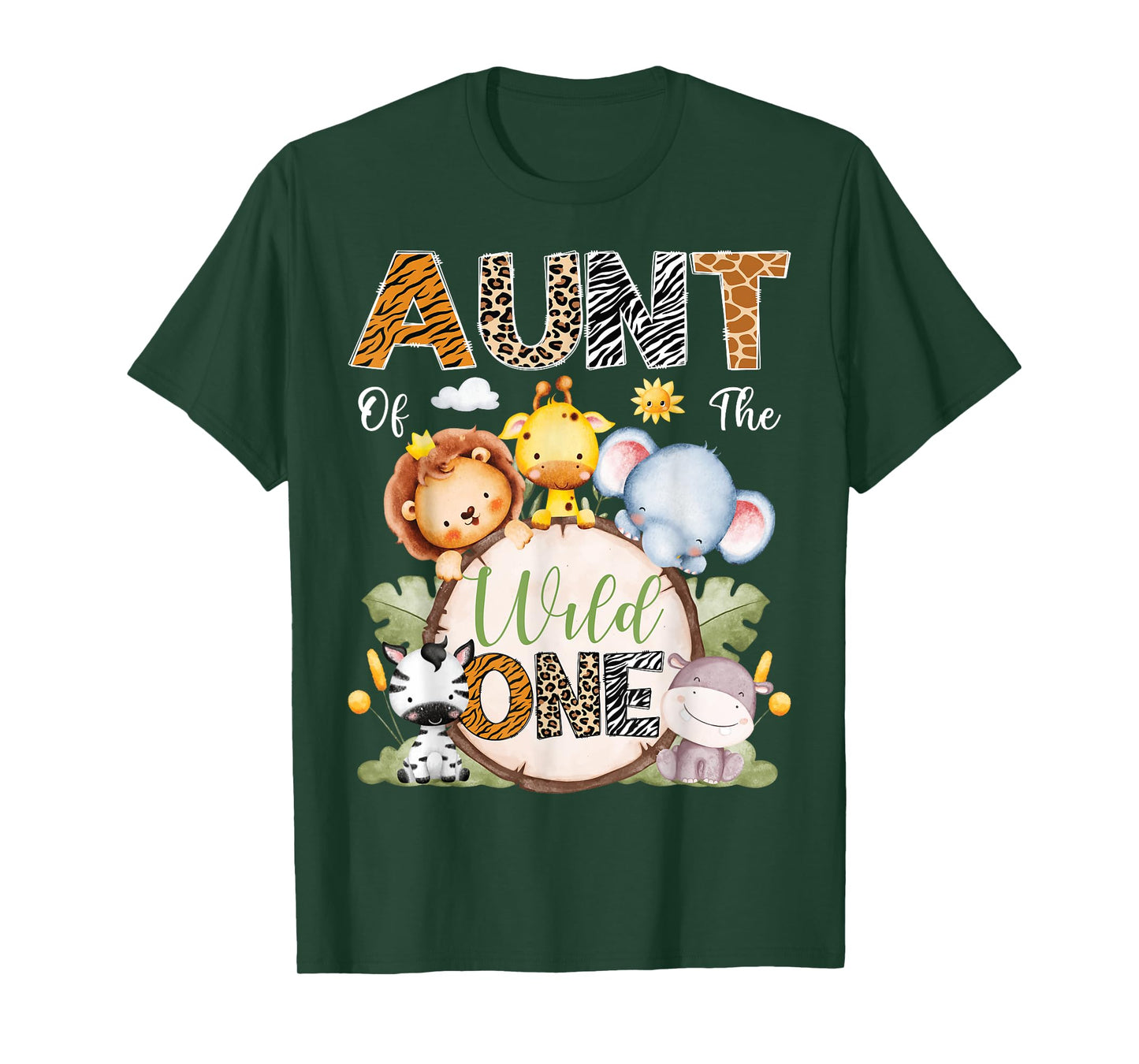 Aunt Of The Wild One 1St Birthday Boy Safari Jungle T-Shirt