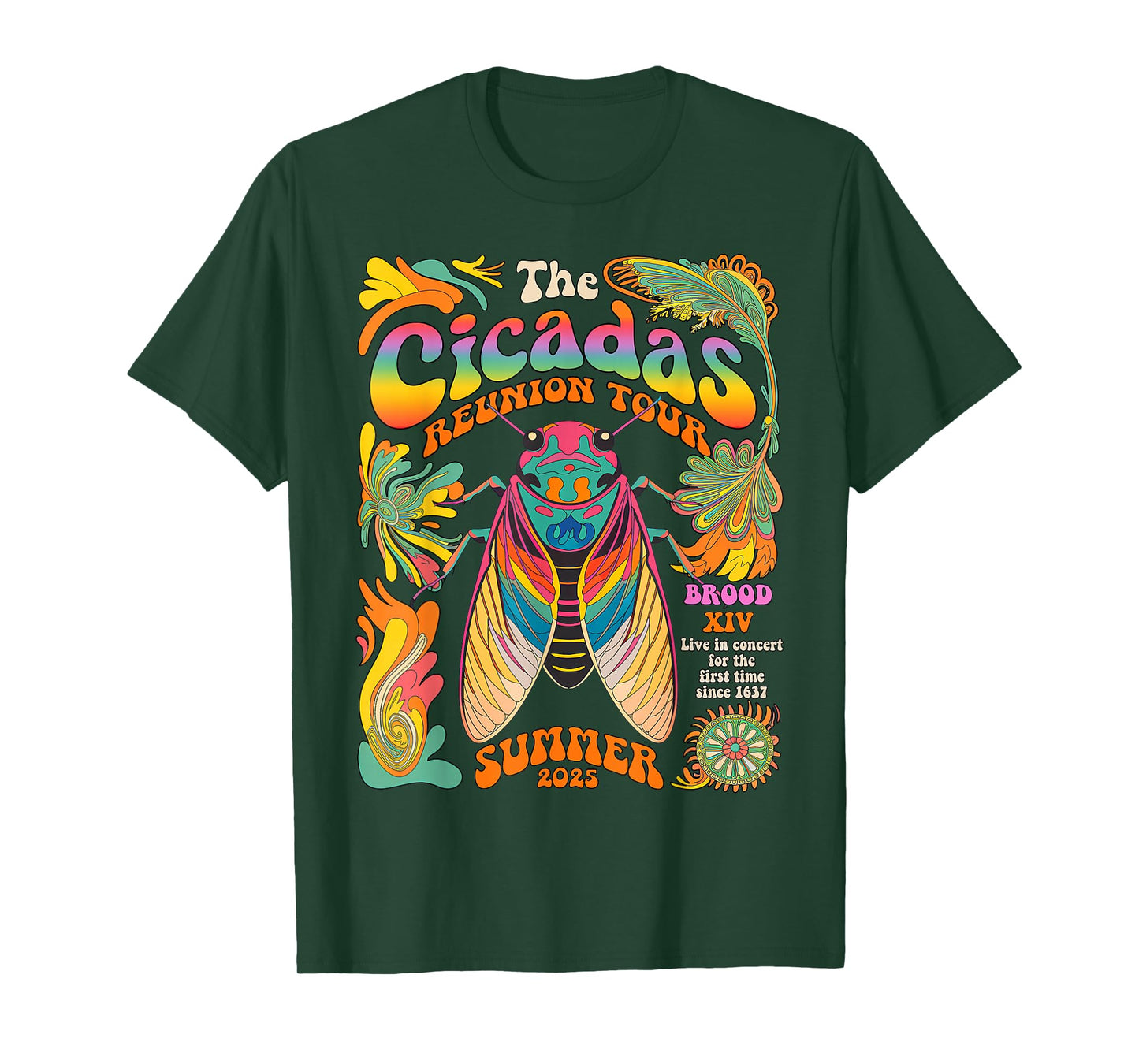 Cicada Brood XIV Summer 2025 Reunion Tour Swarm Cicadas T-Shirt