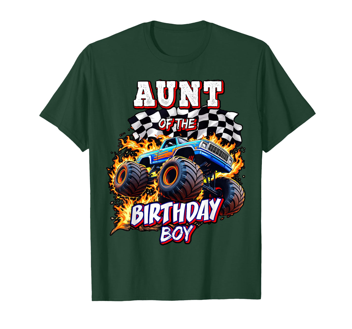Aunt of the Birthday Boy Monster Truck Birthday Party T-Shirt