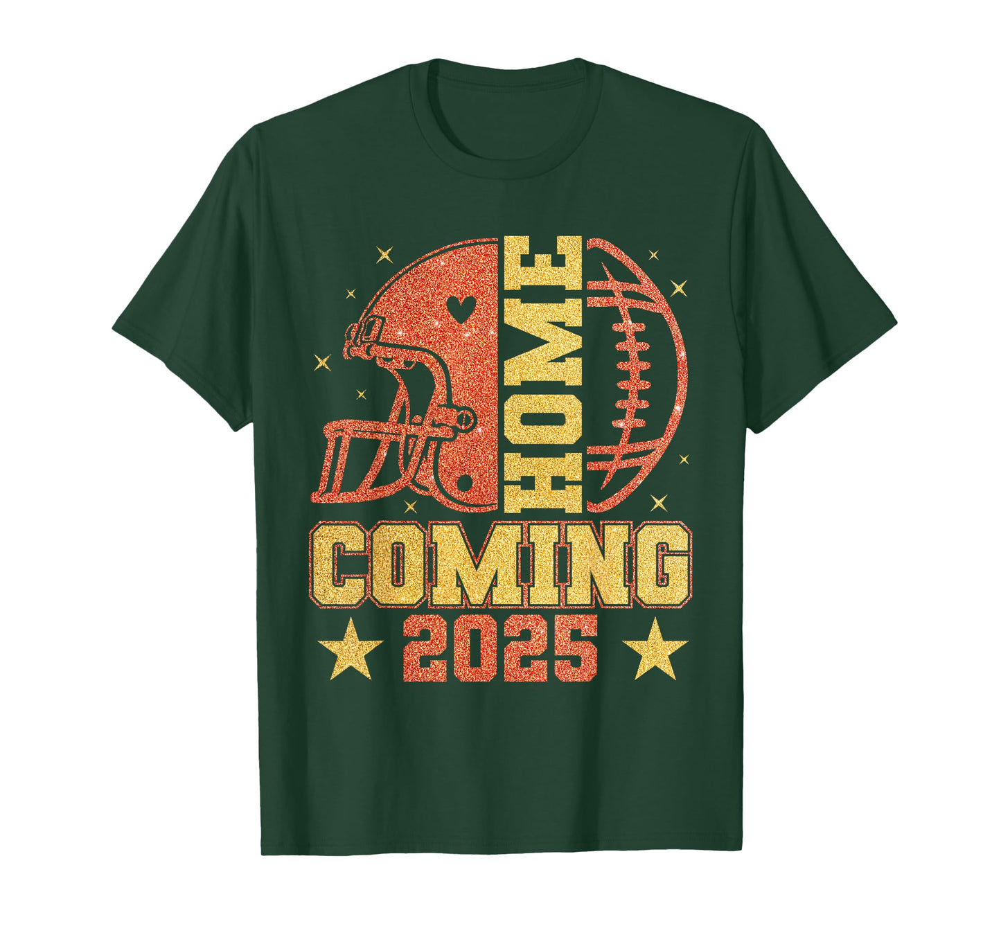 Homecoming 2025 HOCO Football Mama Girl Orange Gold Vibes T-Shirt