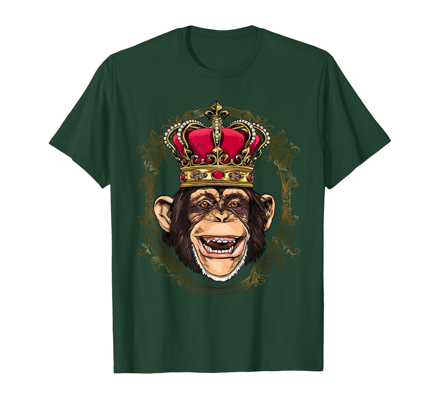 King Monkey Wearing Crown - Queen Monkey Animal T-Shirt