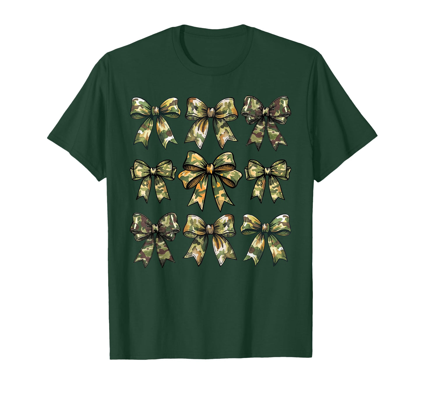 Camouflage Old Camo Bow Camo Coquette Bow Hunting Women Girl T-Shirt
