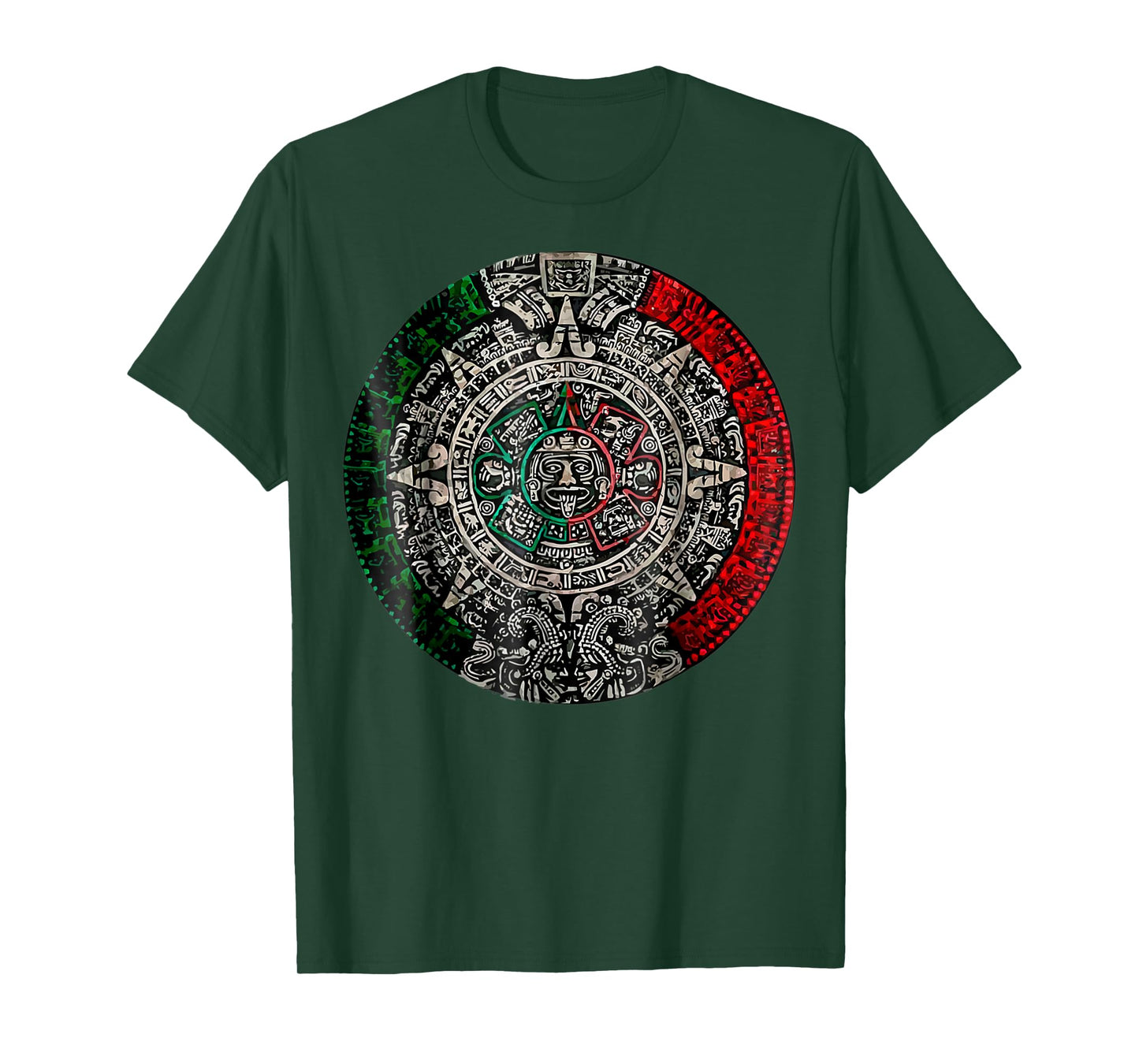 Aztec Calendar Sun Stone Mexican Art Carving Maya Mayans T-Shirt