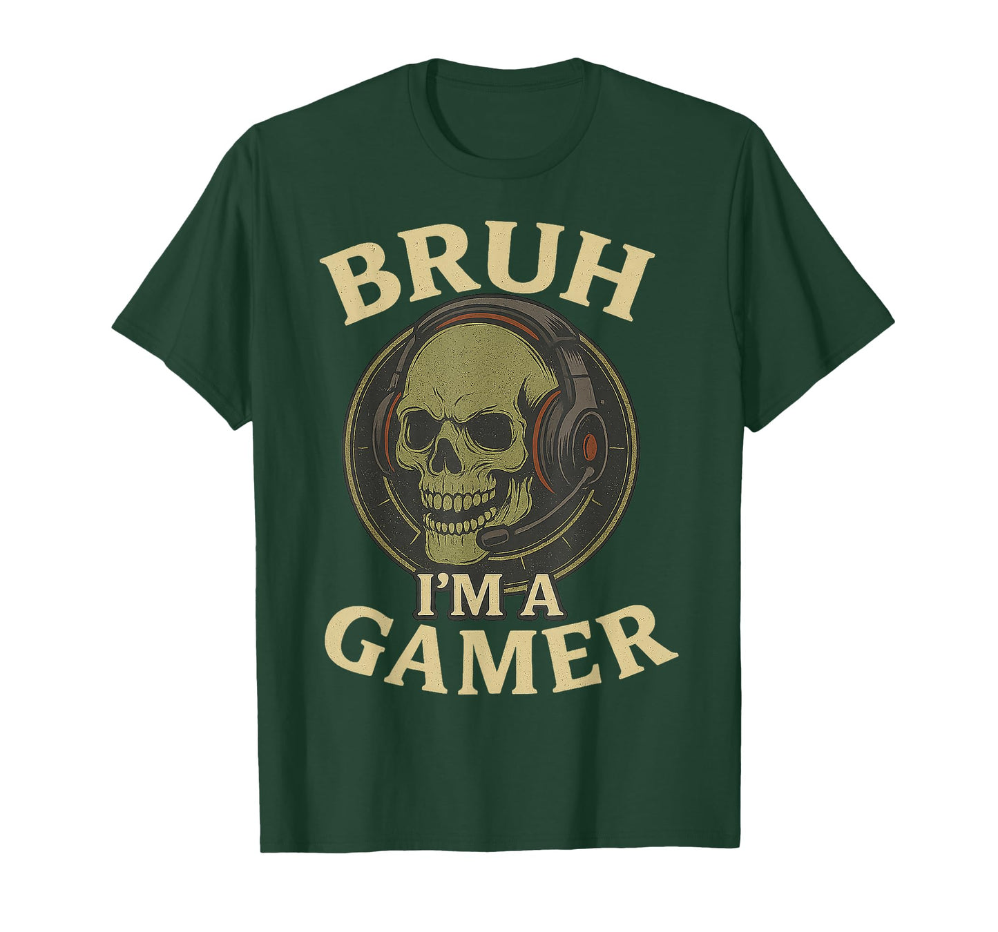 Bruh I'm a Gamer Skull Funny Meme Gifts Halloween Costume T-Shirt