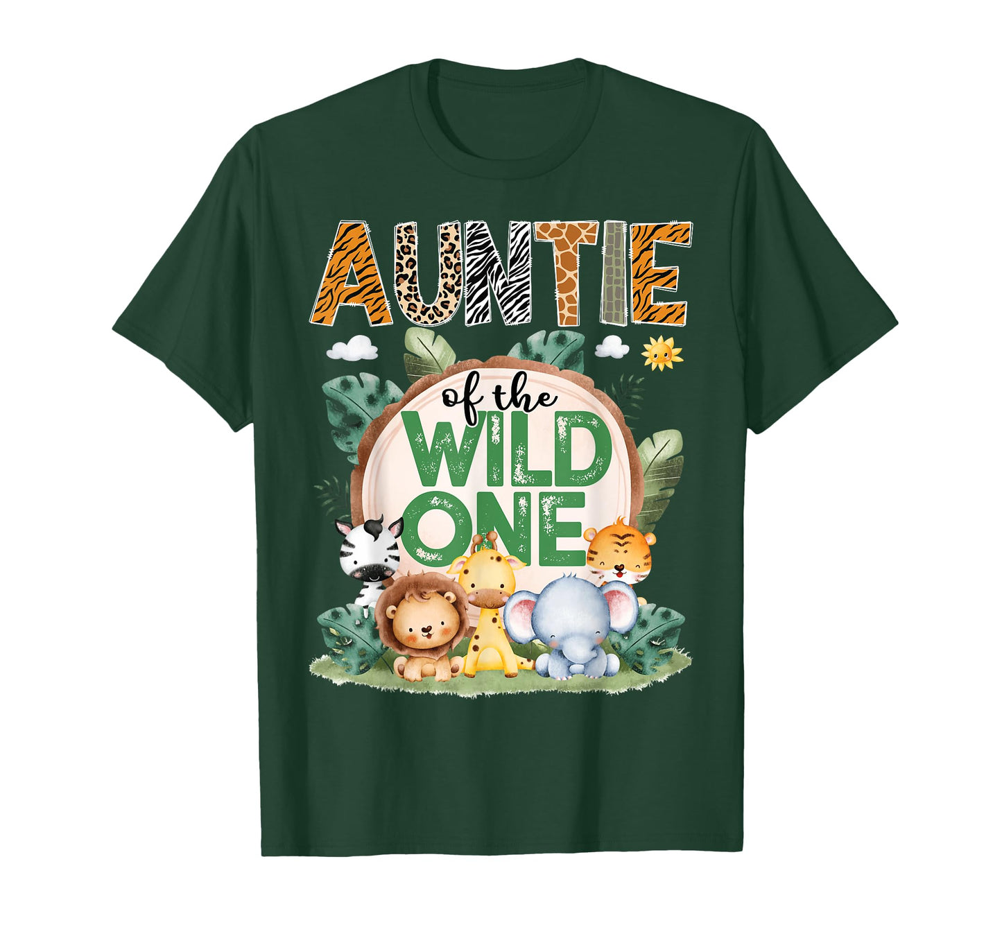 Auntie Of The Wild One Safari Jungle 1St Birthday Party T-Shirt