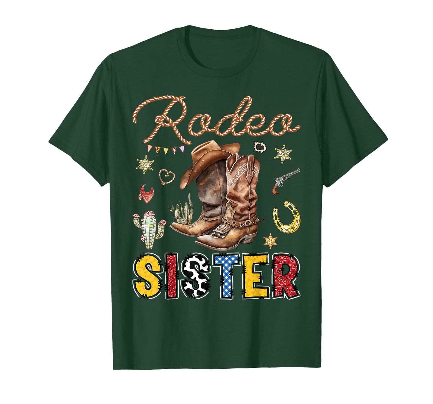 Rodeo Sister Western Cowboy Birthday Matching Family T-Shirt