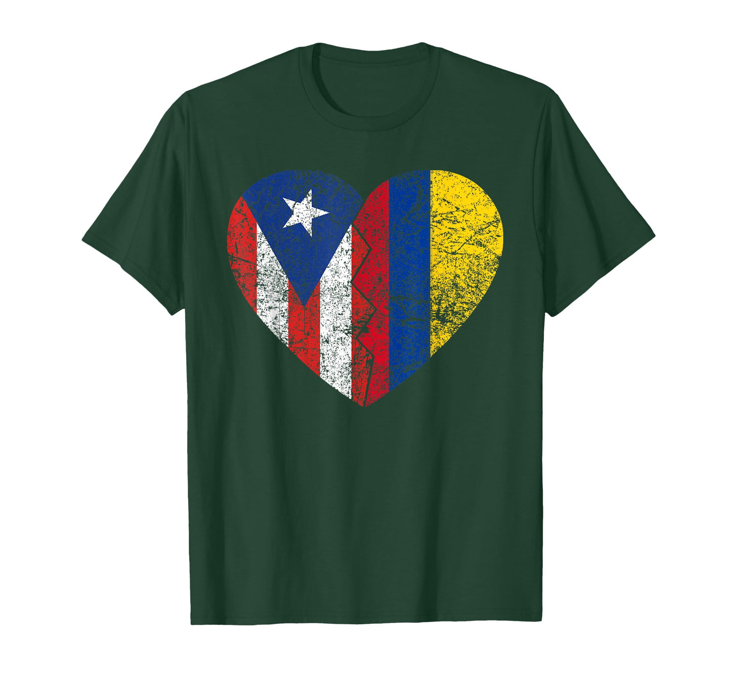 Colombian Puerto Rican Flags Heart | Puerto Rico Colombia T-Shirt