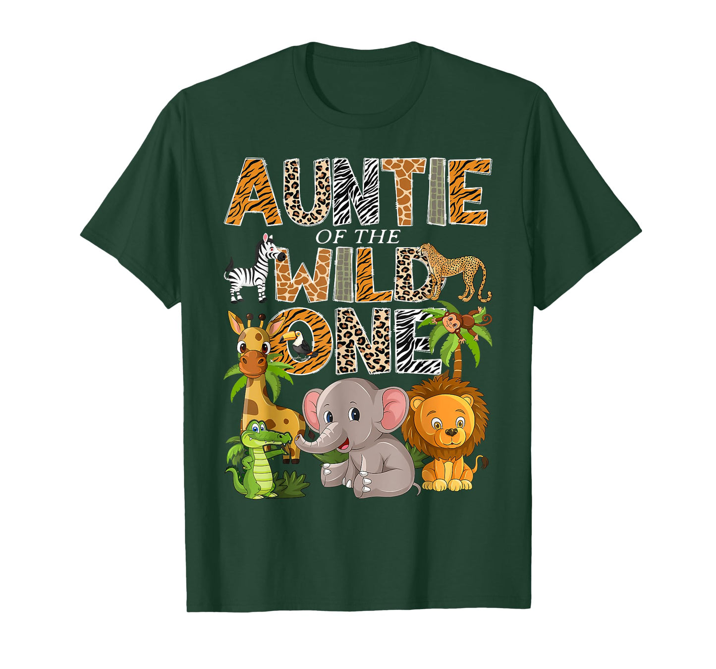 Auntie Of The Wild One 1St Birthday Safari Jungle T-Shirt
