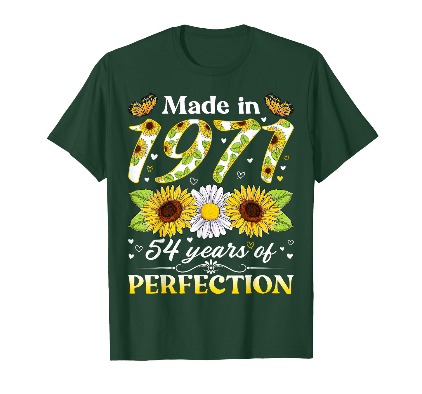 54 Years Old 1971 Sunflower Floral 54th Birthday Women T-Shirt