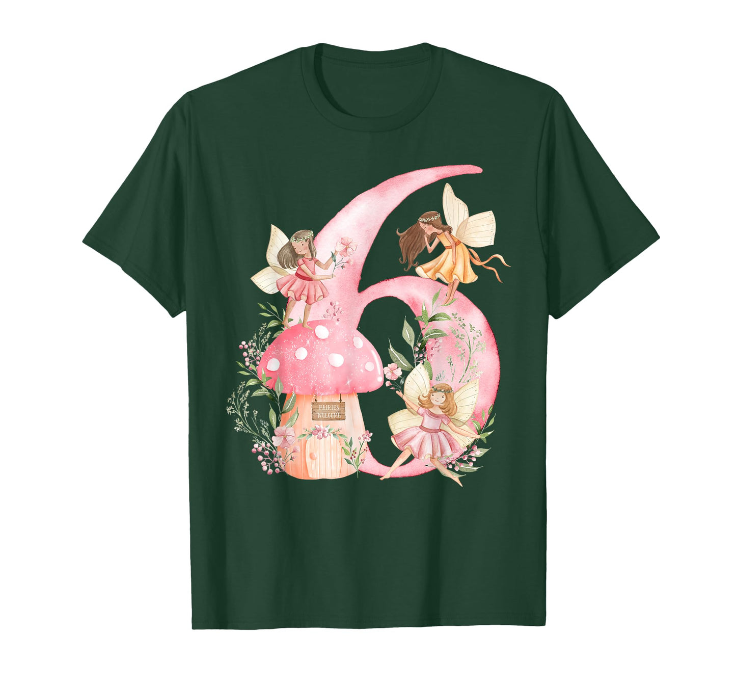 Kids Fairy Sixth Birthday Party 6Th Fairy Birthday T-Shirt