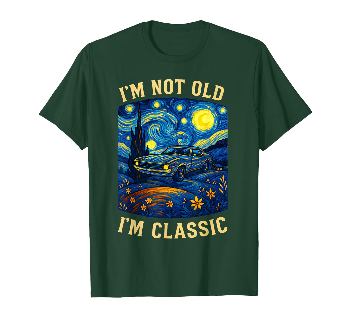 Old People Car Van Gogh Starry Night im not Old im Classic T-Shirt