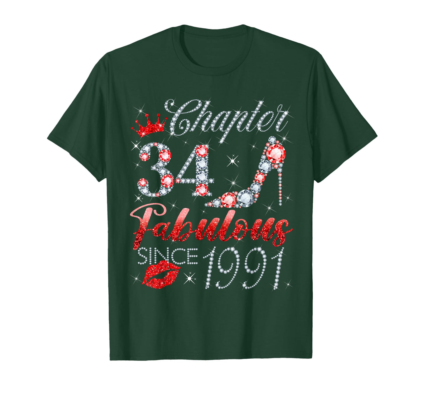 Chapter 34 Fabulous Since 1991 34 Years Old Women Girl T-Shirt