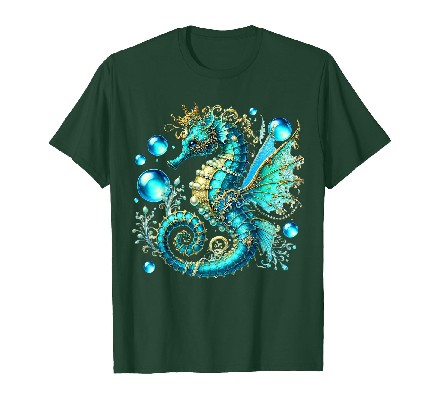 Seahorse Women Men Colorful Underwater Seahorse Reef Fish T-Shirt