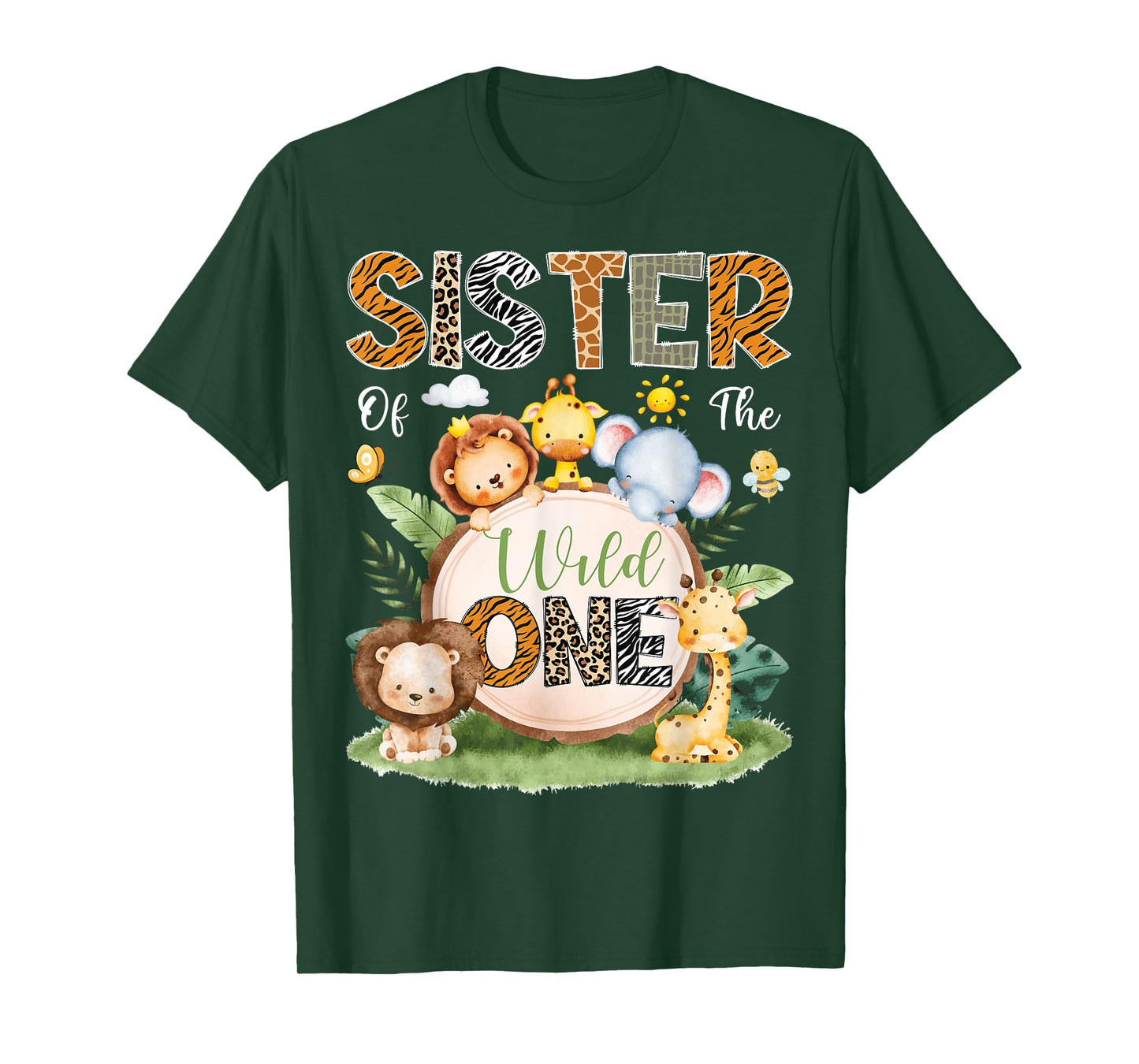 Sister Of The Wild One 1St Birthday Boy Safari Jungle T-Shirt