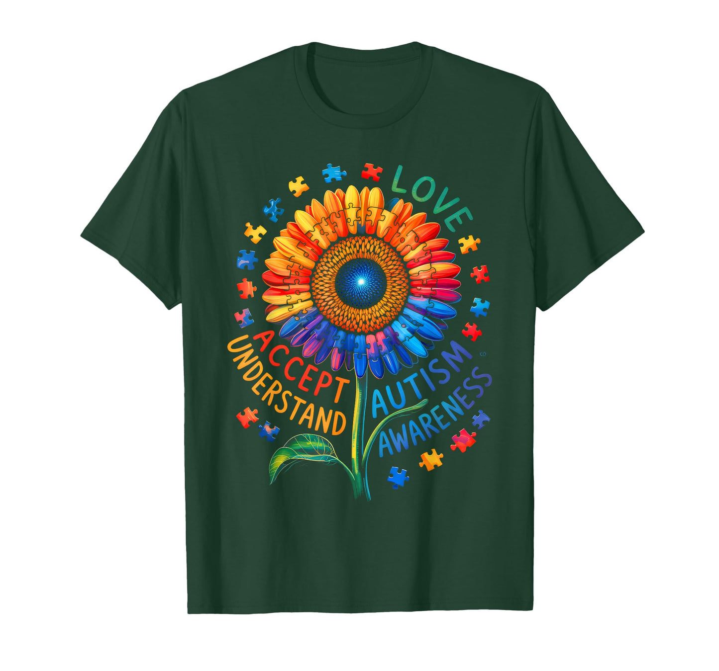 Autism Awareness Sunflower Men Women Kids Autism Sunflower T-Shirt