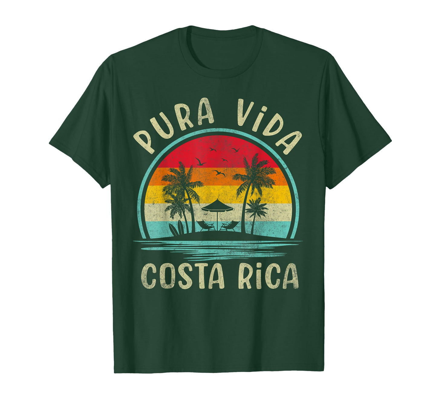 Pura Vida Beach Costa Rica Palm Tree Family Summer Vacation T-Shirt