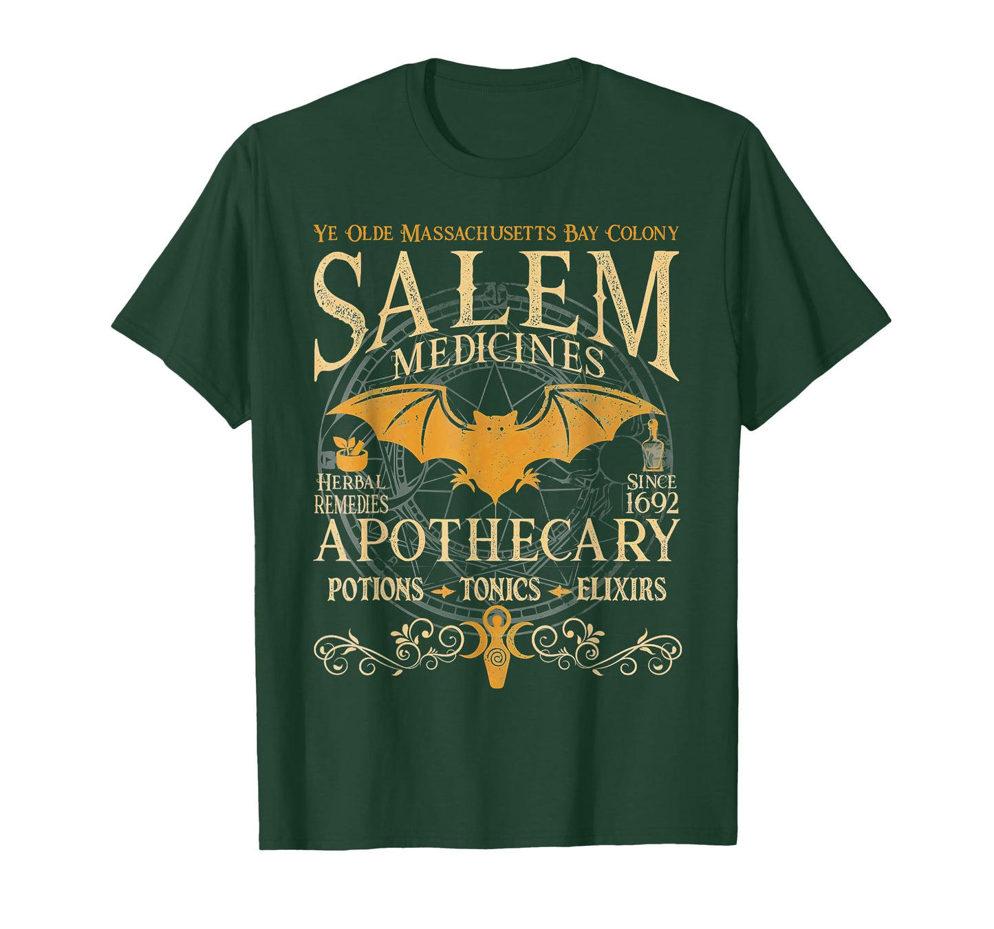Salem Medicines Apothecary Witch Spooky Season Halloween T-Shirt