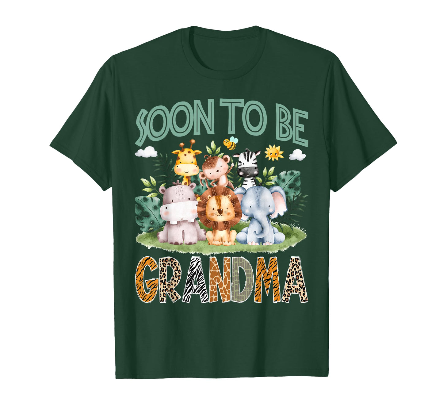 Soon To Be Grandma Animal Safari Jungle Gender Reveal T-Shirt