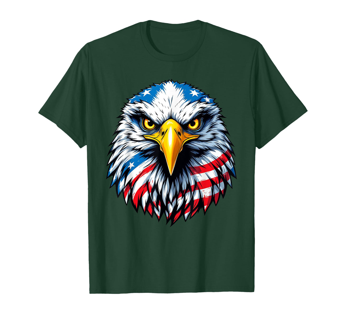 Eagle Head Patriotic USA American Flag 4th of July T-Shirt