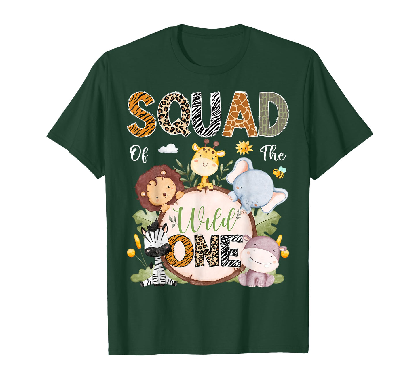 Squad Of The Wild One 1St Birthday Safari Jungle Animals T-Shirt