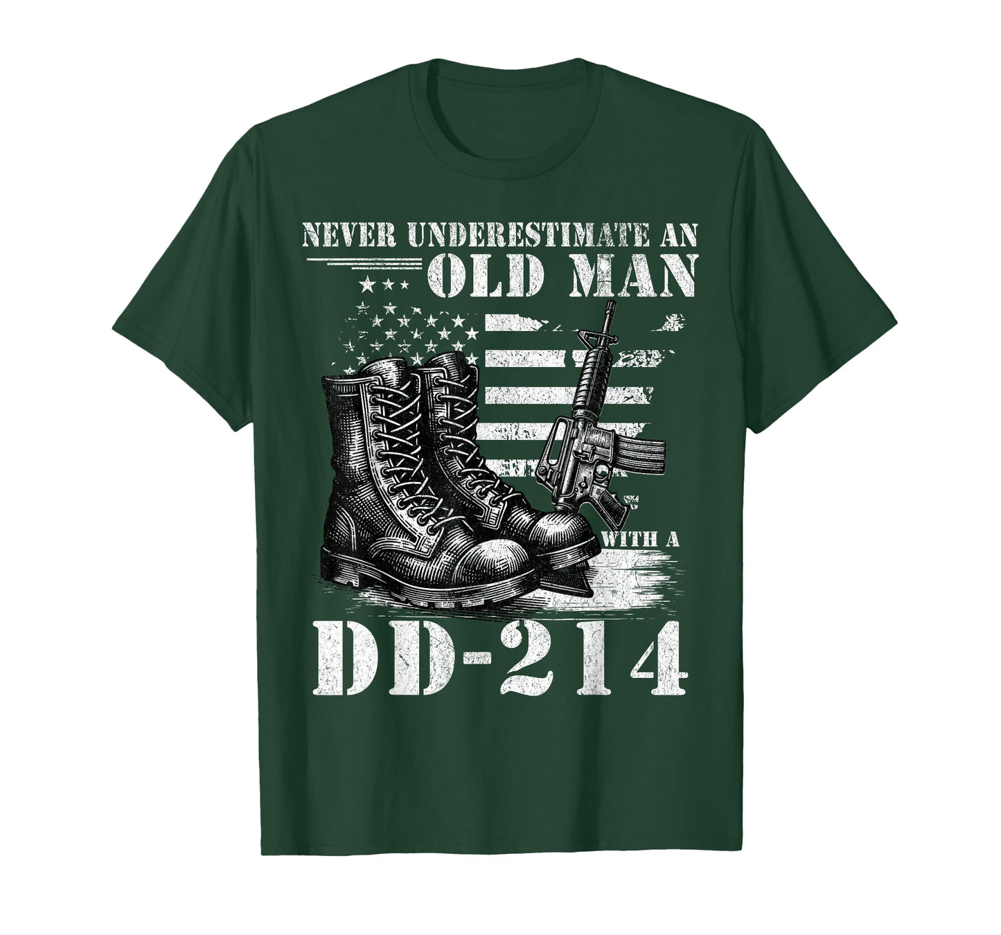 DD 214 Alumni Never Underestimate An Old Man With A DD-214 T-Shirt