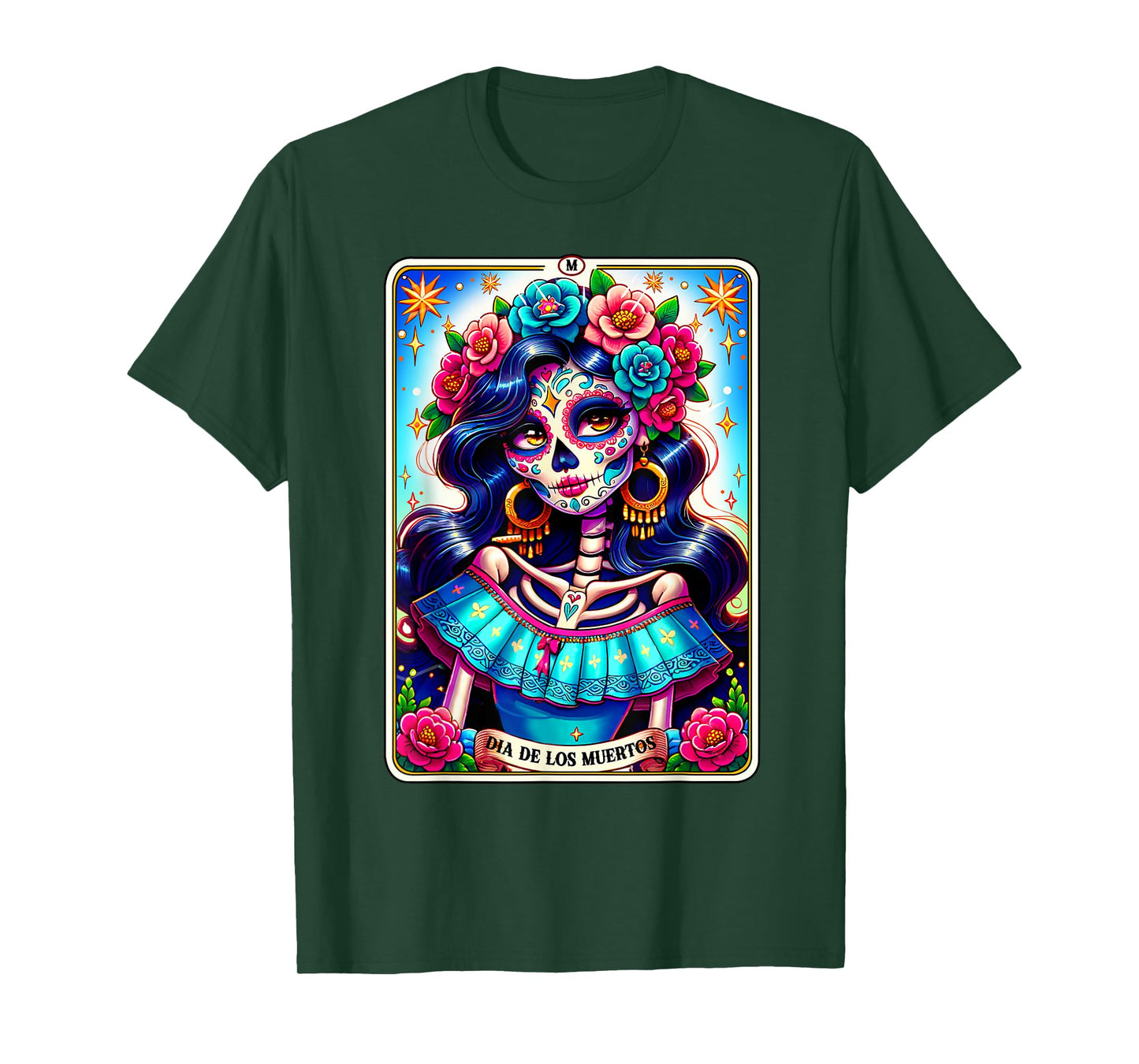Tarot Card Dia De Los Muertos Woman Catrina Day Of The Dead T-Shirt