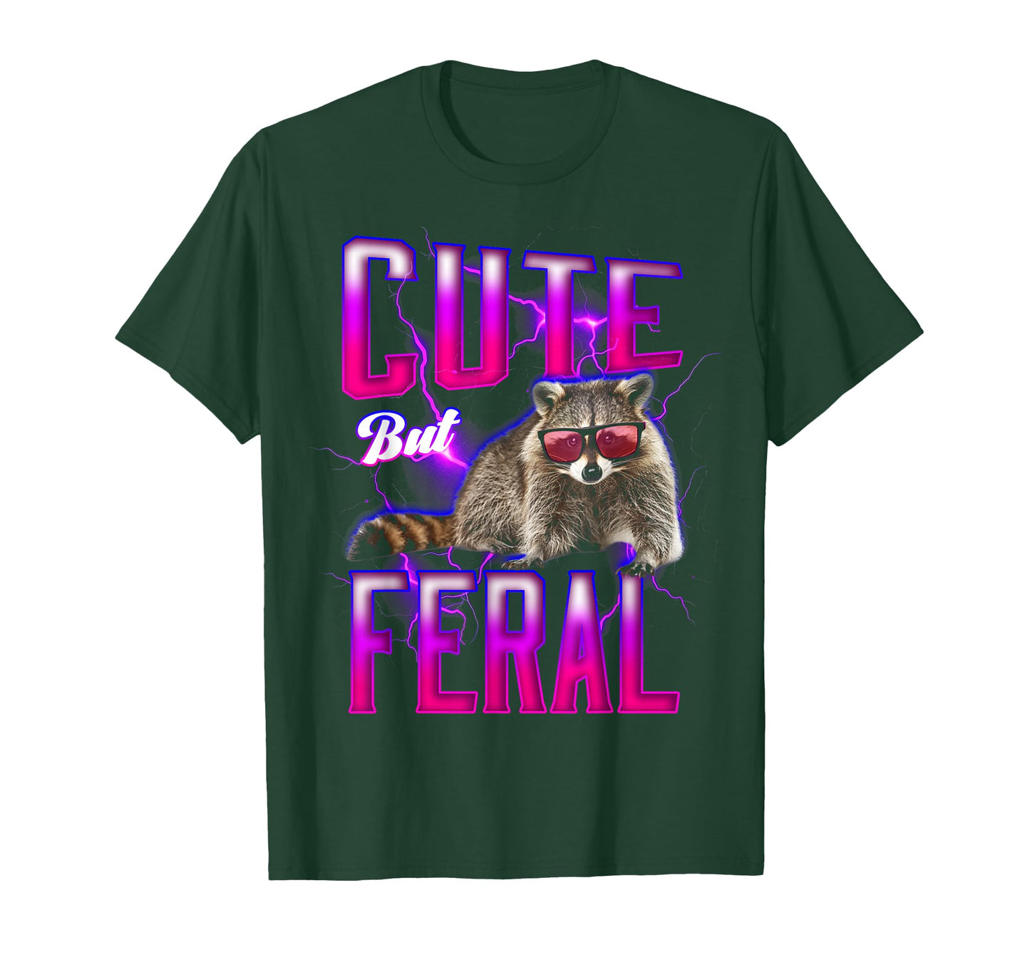 Cute But Feral Raccoon Trash Meme 90s Style T-Shirt