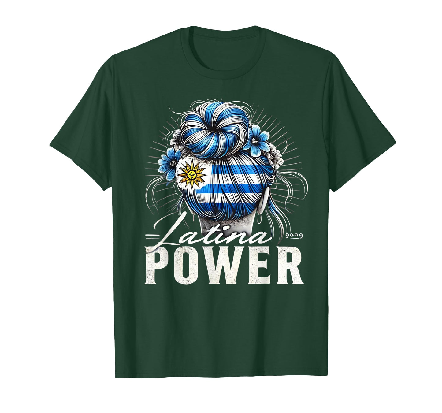 Hispanic Heritage Month Latina Power Uruguay Flag Women T-Shirt