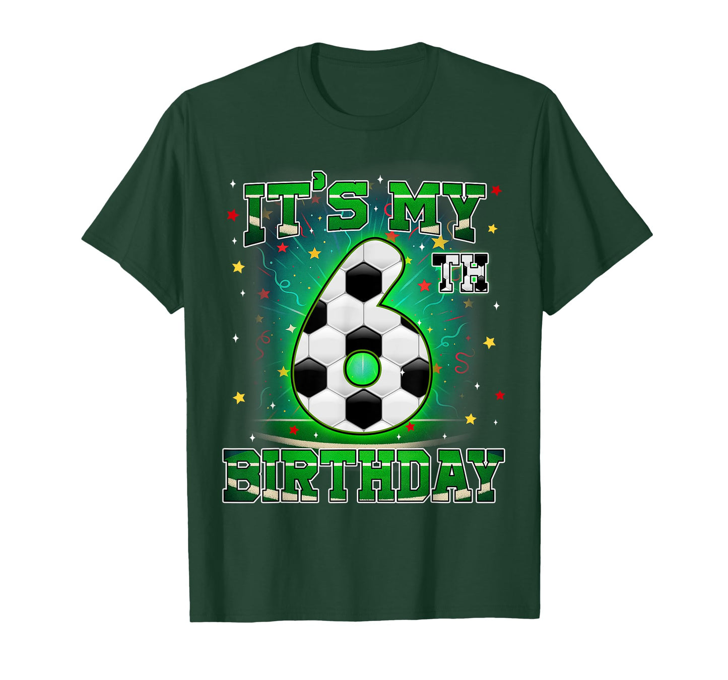 Its My 6th Birthday Boys Soccer 6 Years Old Party Matching T-Shirt