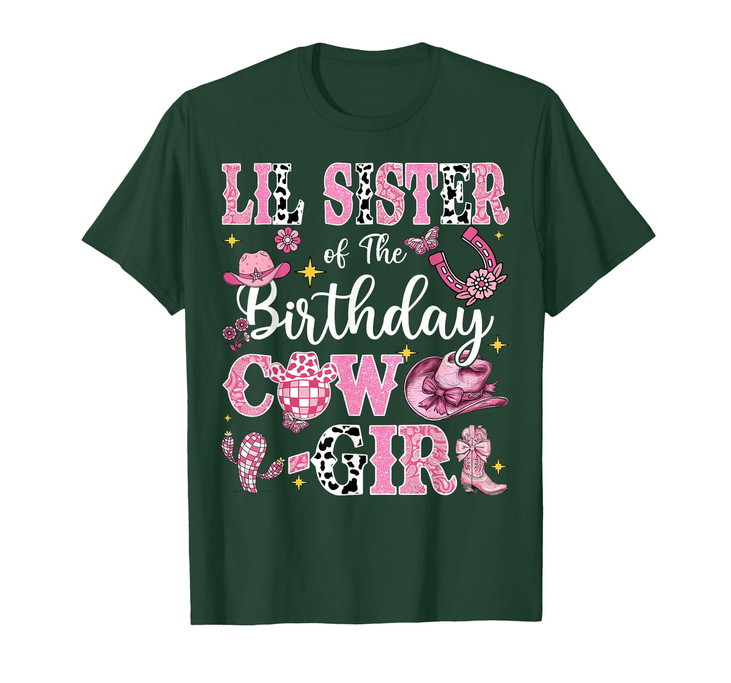Lil Sister Of The Birthday Cow-Girl Rodeo Lil Sister Bday T-Shirt