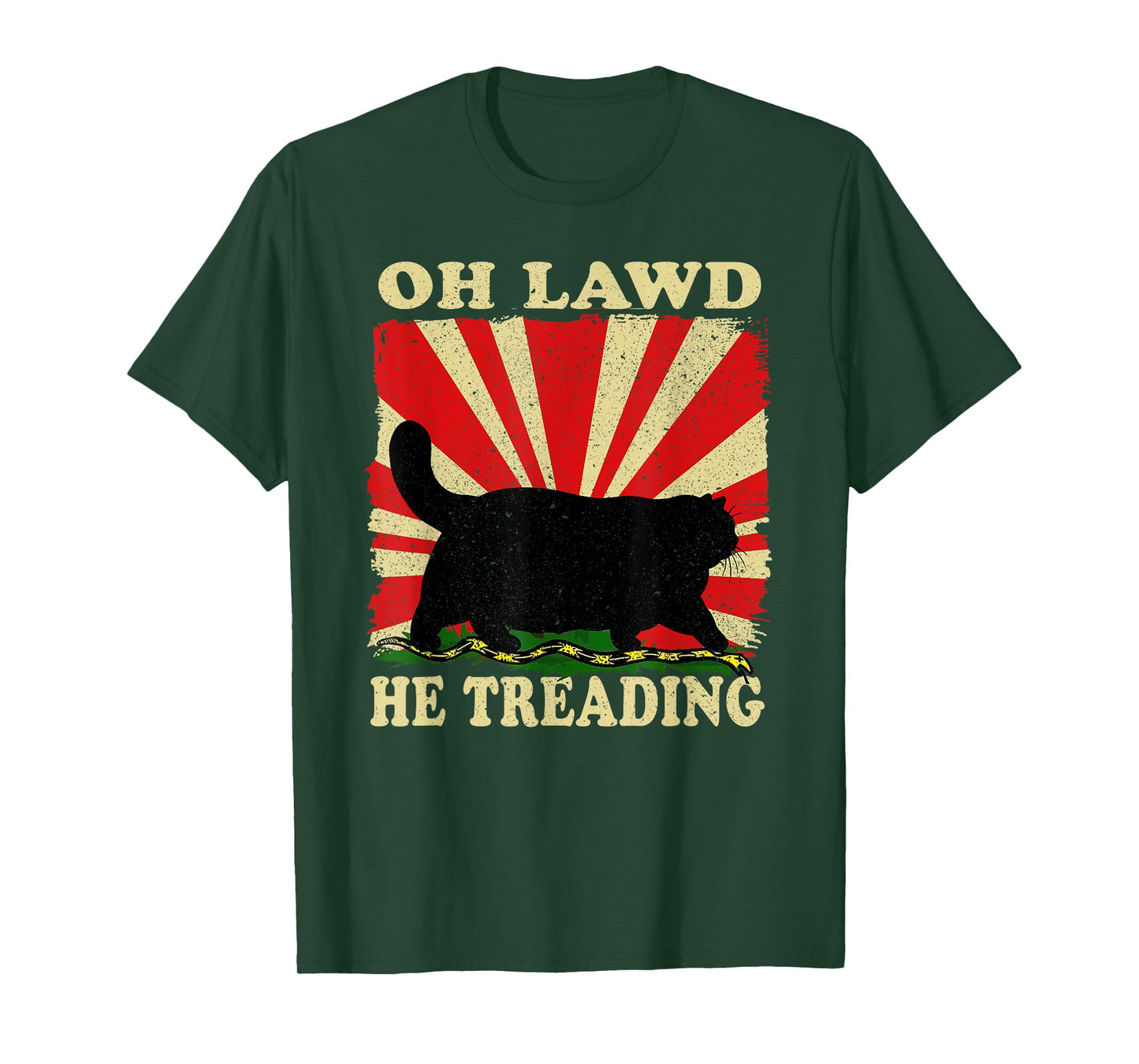 Oh Lawd He Treading Funny Cat Men Women T-Shirt