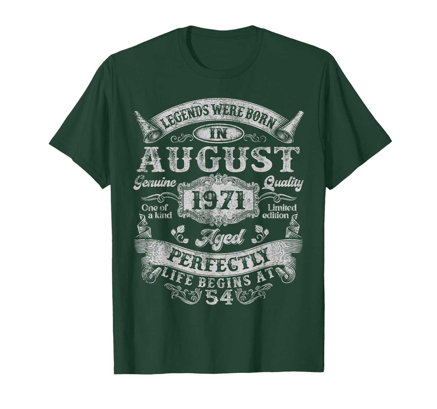 Legends Were Born In August 1971 Vintage 54th Birthday Men T-Shirt