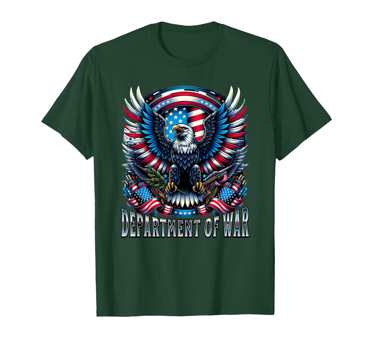 Department of War USA American Flag and Eagle Pride T-Shirt