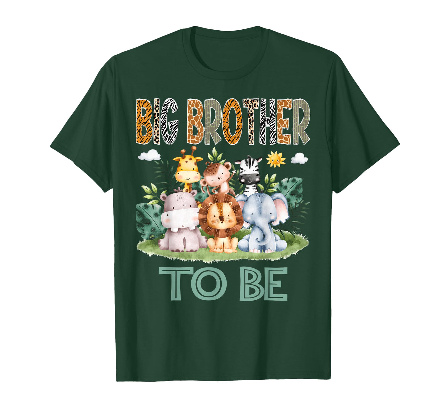 Soon To Be Big Brother Safari Jungle Animal Gender Reveal T-Shirt